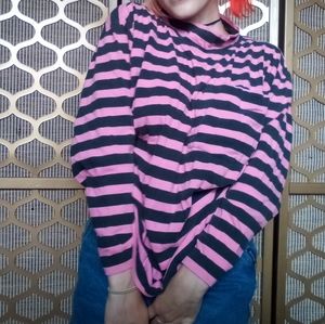 Pink & Black Stripe Long Sleeve